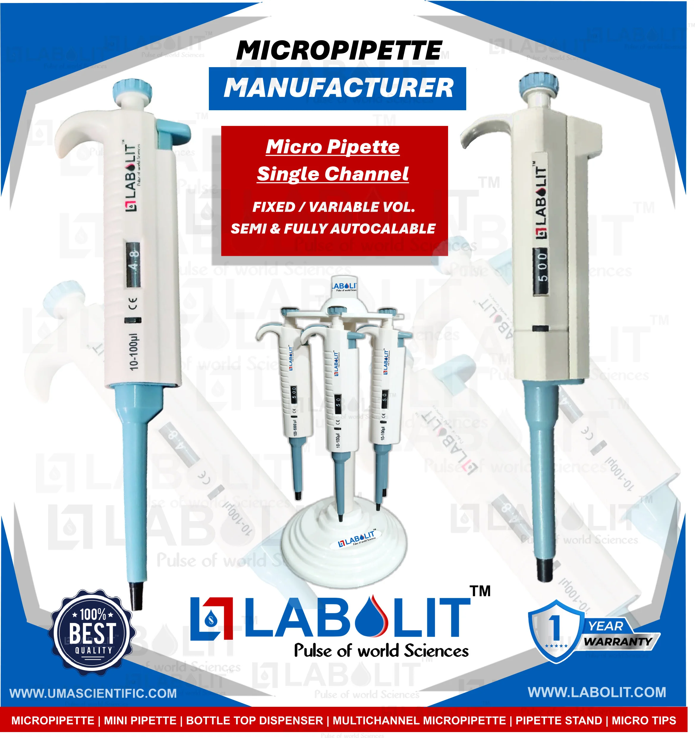 Top Micropipette Brands in India | No.1 Micropipette Company in India is LABOLIT
